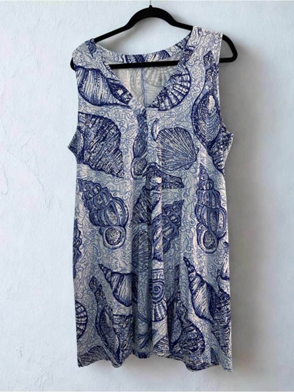 Lilly Pulitzer Amina V-Neck Swing Dress XL - Blue Pop Up Stuffed Shells
